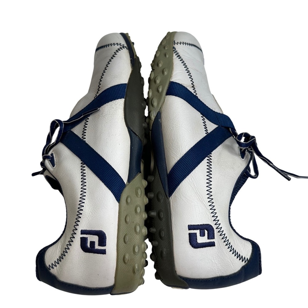 FootJoy M Project‎ Spikeless Golf Shoes Mens 10M White Blue Leather 55213 - Picture 4 of 8